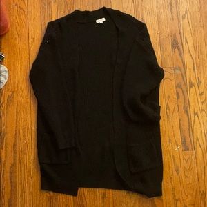 Black long cardigan sweater